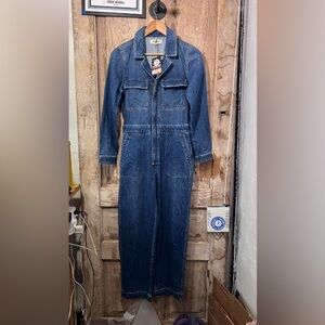 Madewell Blue utility pocket Denim Jumpsuit
